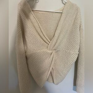 Pink Rose Knot Back Sweater